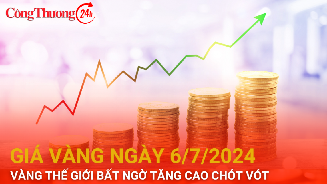 Giá vàng hôm nay 6/7/2024: Vàng thế giới bất ngờ tăng cao chót vót