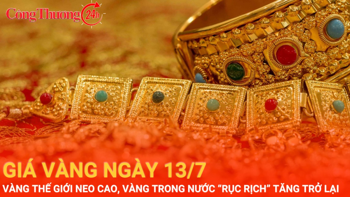 Giá vàng hôm nay 13/7/2024: Vàng thế giới neo cao, vàng trong nước "rục rịch" tăng trở lại