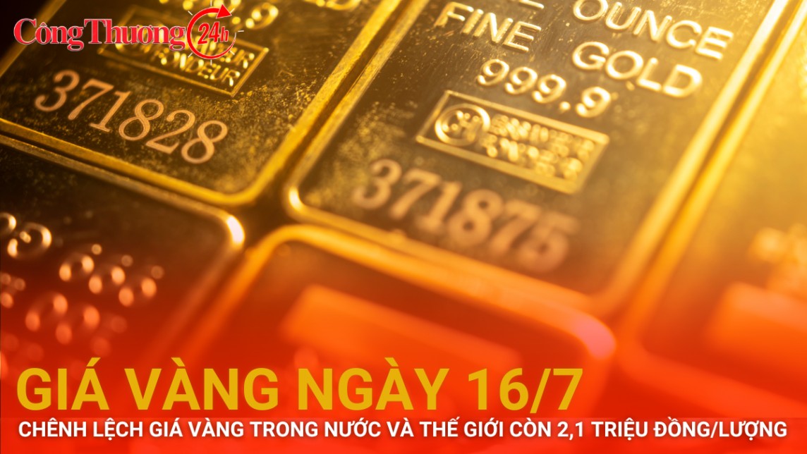 Giá vàng hôm nay 16/7/2024: Chênh lệch giá vàng trong nước và thế giới chỉ còn 2,1 triệu đồng/lượng