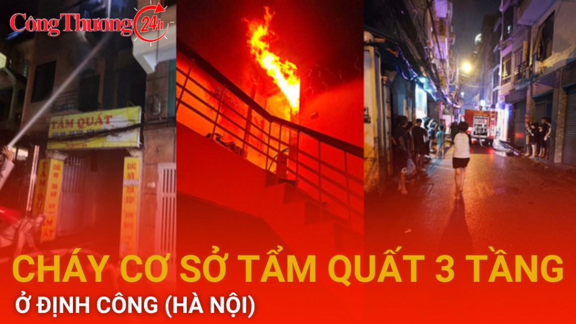 Cháy cơ sở tẩm quất 3 tầng trong ngõ Lê Trọng Tấn (Hà Nội)