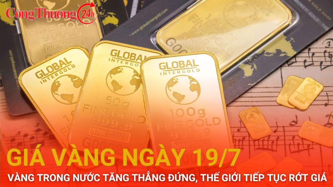 Giá vàng hôm nay 19/7/2024: Vàng trong nước tăng “thẳng đứng”, thế giới tiếp tục rớt giá