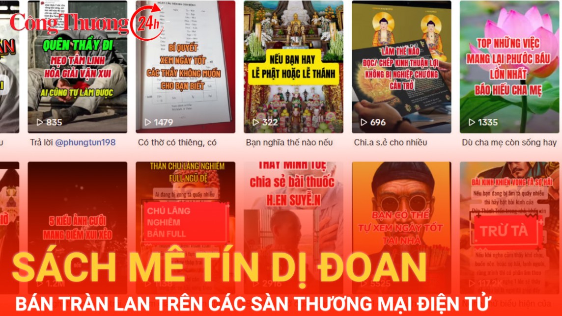 Sách mê tín dị đoan bán tràn lan trên sàn thương mại điện tử Tiktok Shop