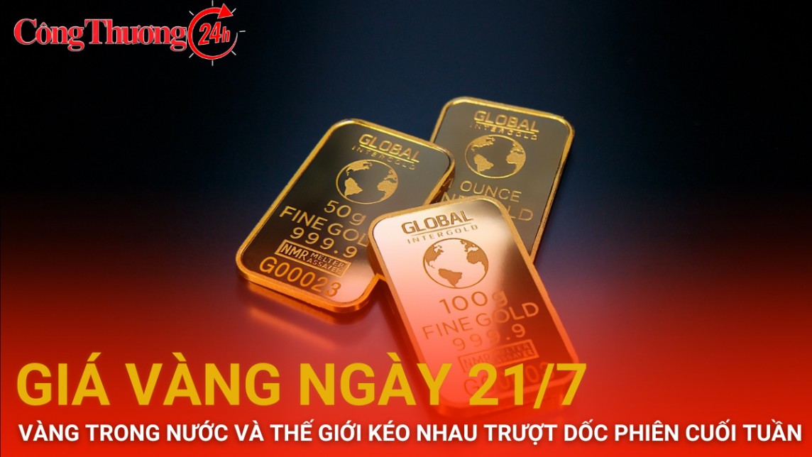 Giá vàng hôm nay 21/7/2024: Vàng trong nước lẫn thế giới kéo nhau trượt dốc phiên cuối tuần