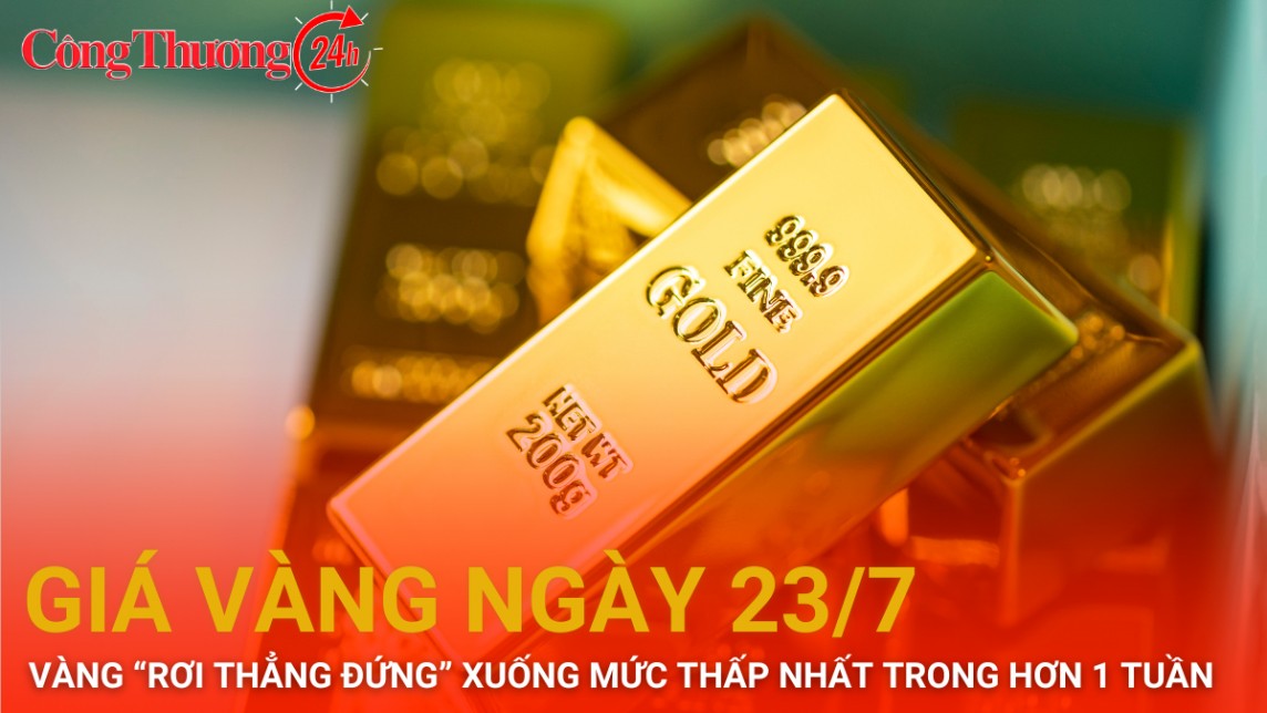 Giá vàng hôm nay 23/7/2024: Vàng “rơi thẳng đứng” xuống mức thấp nhất trong hơn 1 tuần