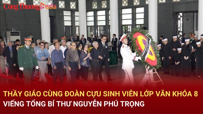 Đoàn cựu sinh viên lớp Văn Khóa 8 nghẹn ngào viếng Tổng Bí thư Nguyễn Phú Trọng