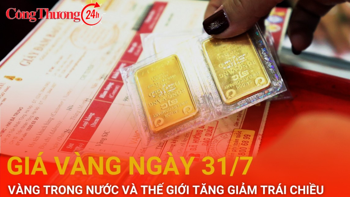 Giá vàng hôm nay 31/7/2024: Vàng trong nước và vàng thế giới tăng giảm trái chiều