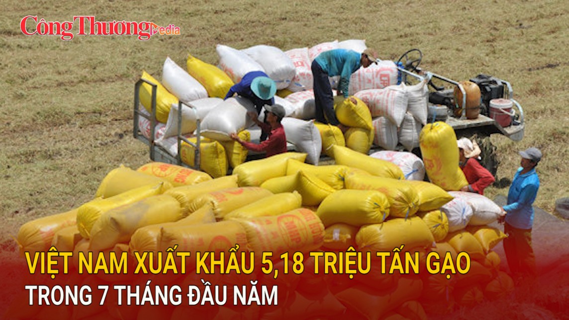 Việt Nam xuất khẩu 5,18 triệu tấn gạo trong 7 tháng đầu năm