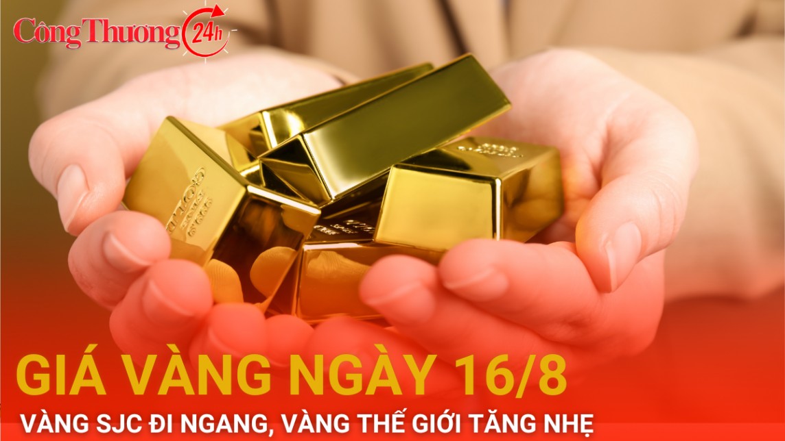 Giá vàng hôm nay 16/8/2024: Vàng SJC đi ngang, vàng thế giới tăng nhẹ