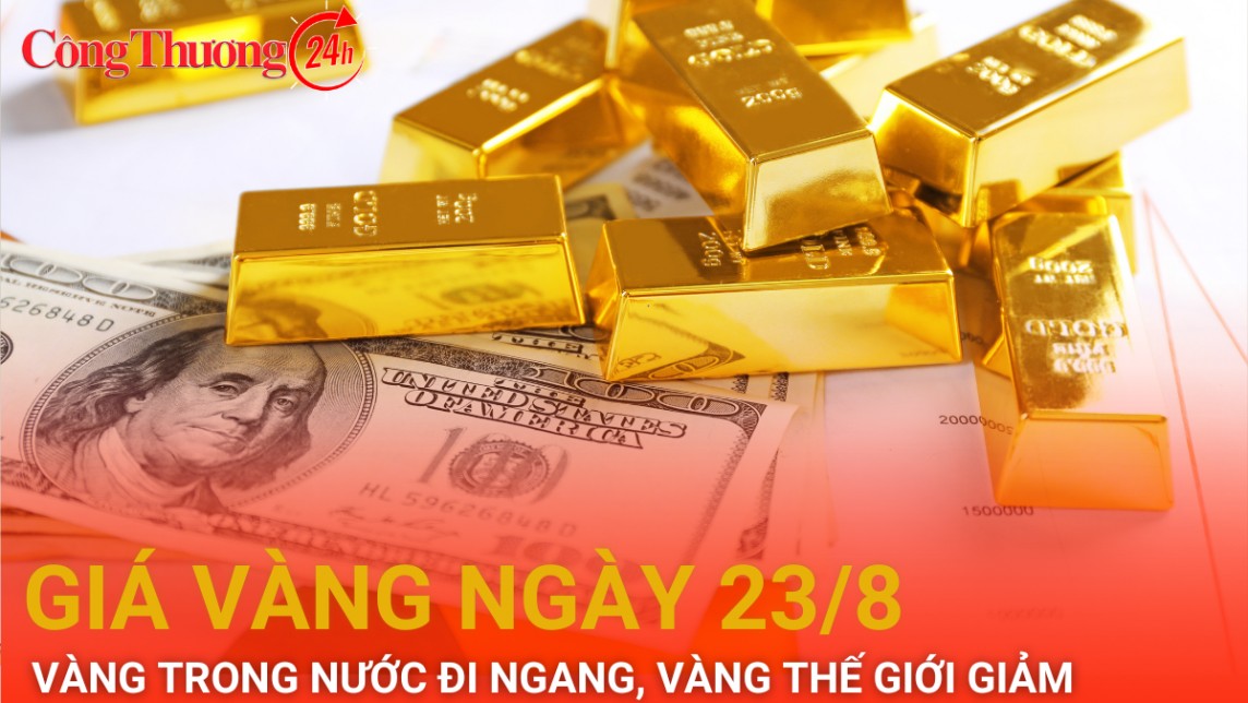 Giá vàng hôm nay 23/8/2024: Giá vàng trong nước đi ngang, giá vàng thế giới giảm từ mức cao kỷ lục