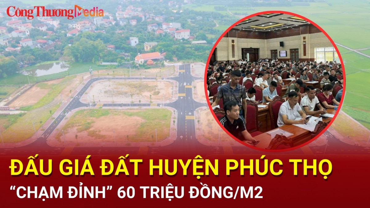 Đấu giá đất huyện Phúc Thọ 'chạm đỉnh' 60 triệu đồng/m2