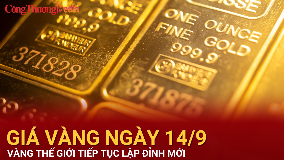 Giá vàng hôm nay 14/9/2024: Vàng thế giới tiếp tục lập mốc kỷ lục mới