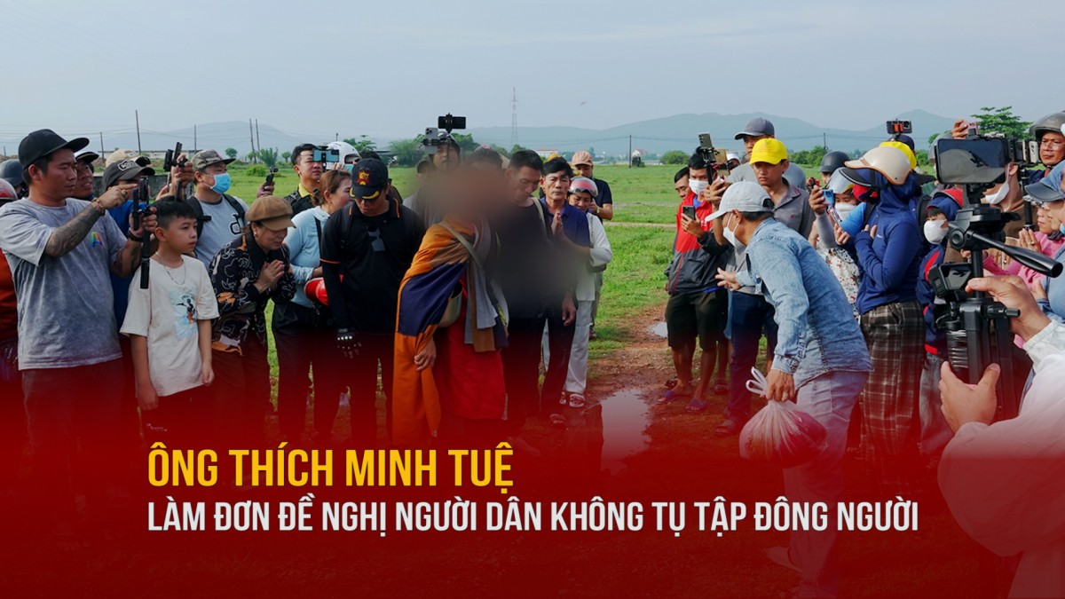 Ông Thích Minh Tuệ làm đơn đề nghị người dân không tụ tập đông người