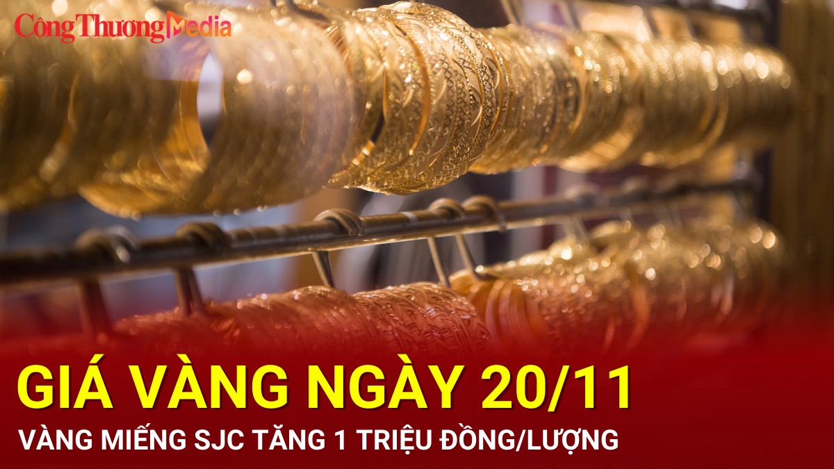 Giá vàng hôm nay 20/11/2024: Vàng miếng SJC tăng 1 triệu đồng/lượng