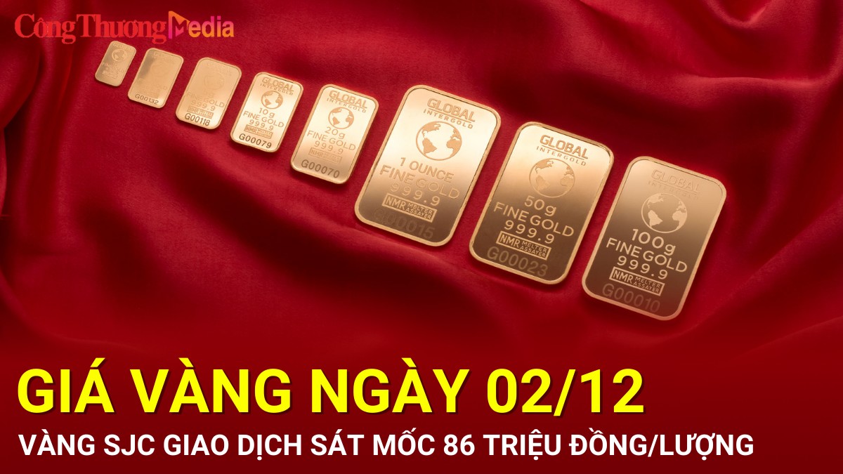 Giá vàng hôm nay 02/12/2024: Vàng SJC giao dịch sát mốc 86 triệu đồng/lượng