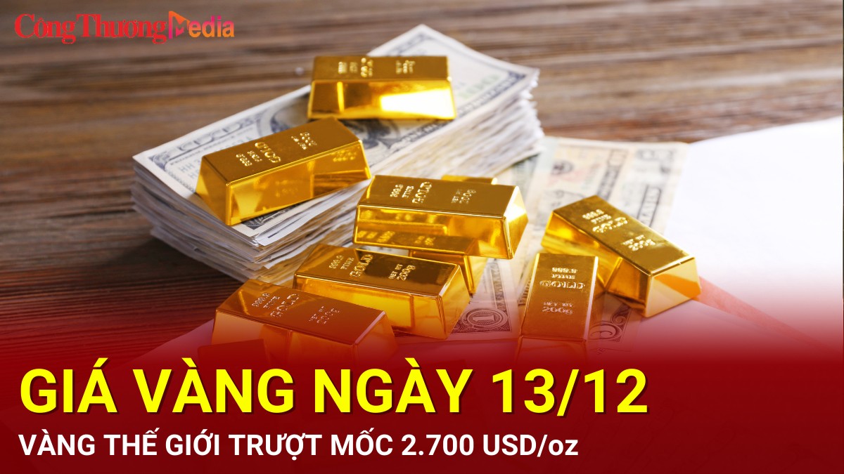 Giá vàng hôm nay 13/12/2024: Vàng thế giới trượt mốc 2.700 USD/ounce